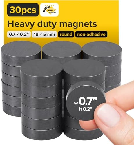 Ultra-Strong Ceramic Round Magnets (0.7x0.2/18x5mm, 30 pcs) - Heavy Duty Magnets, Non-Corrosive, ... | Amazon (US)