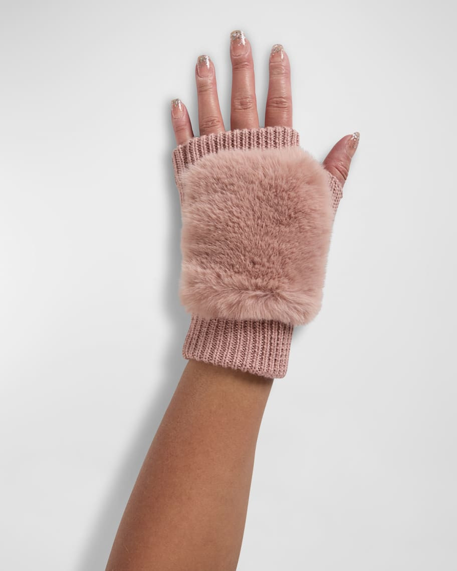 Fabulous Furs Faux Fur Fingerless Gloves | Neiman Marcus