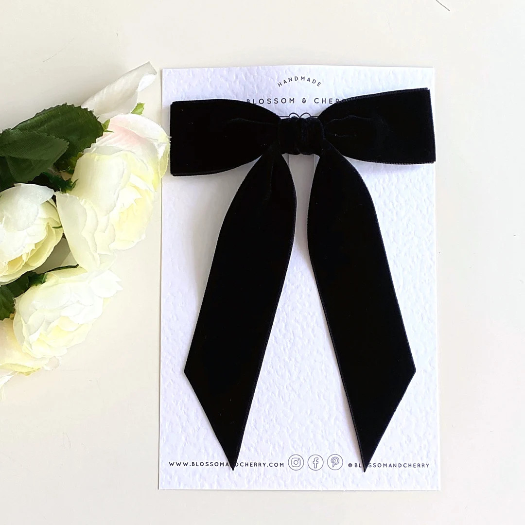Black Velvet Bow Clip Velvet Hair Bow Black Hair Bows for Women Velvet Bow Barrette Velvet Bow Ha... | Etsy (US)
