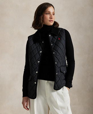 Polo Ralph Lauren Women's Corduroy-Trim Quilted Vest - Macy's | Macy's