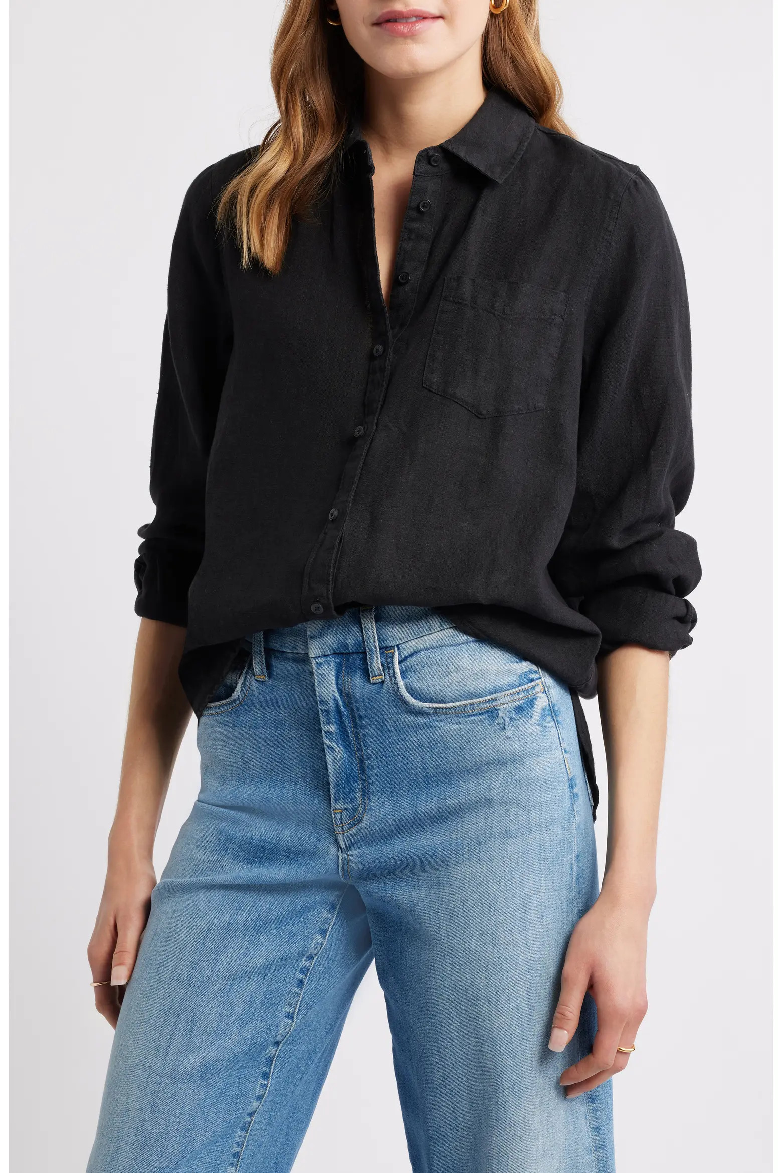 Casual Linen Button-Up Shirt (Women) | Nordstrom | Nordstrom