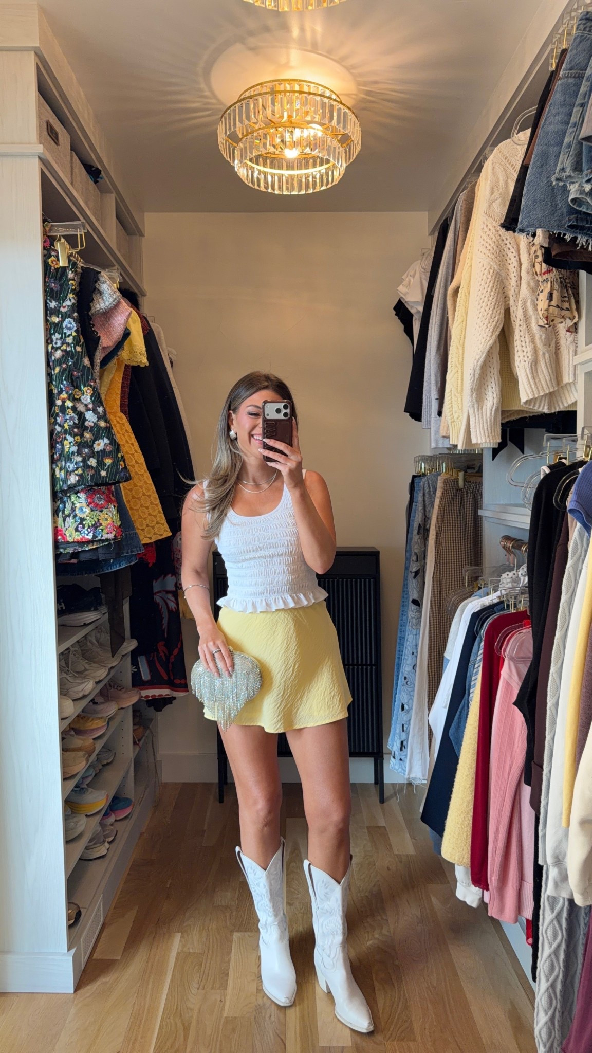Abercrombie yellow skort styled with white smocked top for everyday wear

Wearing small top
i sized down to an xs skort 

Divi code: Emerson15
Electric picks: Emerson20

Spring looks
Summer outfit
Everyday
Casual
Workwear
Destination
Brunch
Lunch date
Shopping

#LTKSeasonal #LTKootd #LTKgrwm
