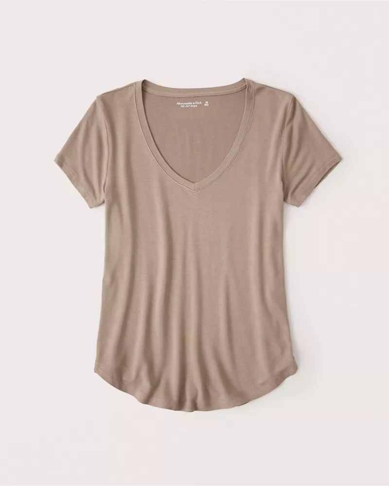 Drapey V-Neck Tee | Abercrombie & Fitch US & UK