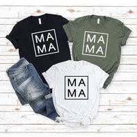 Mama Shirt | Mom Life Boymom Mama Tee Square Girlmom & Me Momlife Lounge Wear Comfy Clothes | Etsy (US)