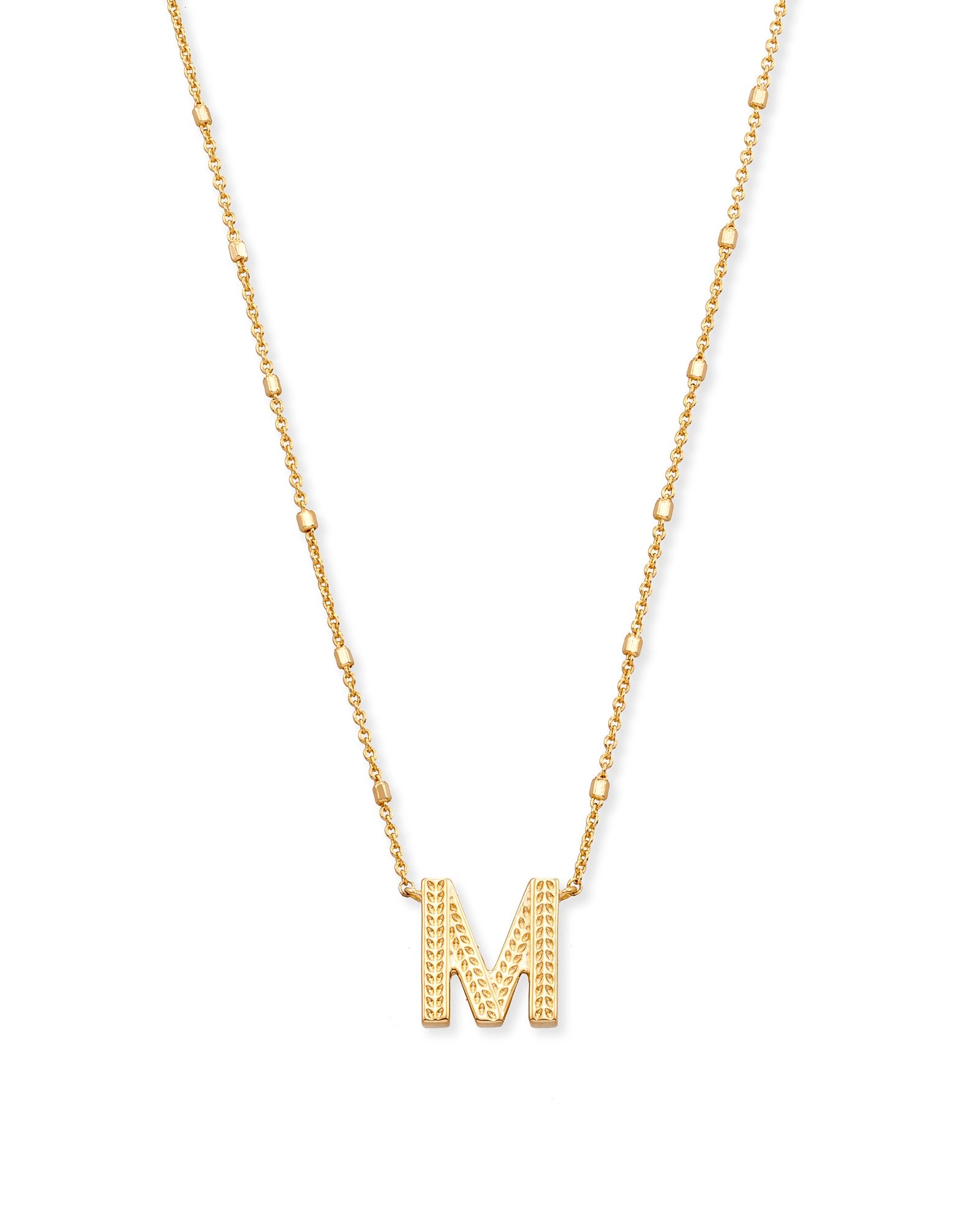 Letter M Pendant Necklace in Gold | Kendra Scott