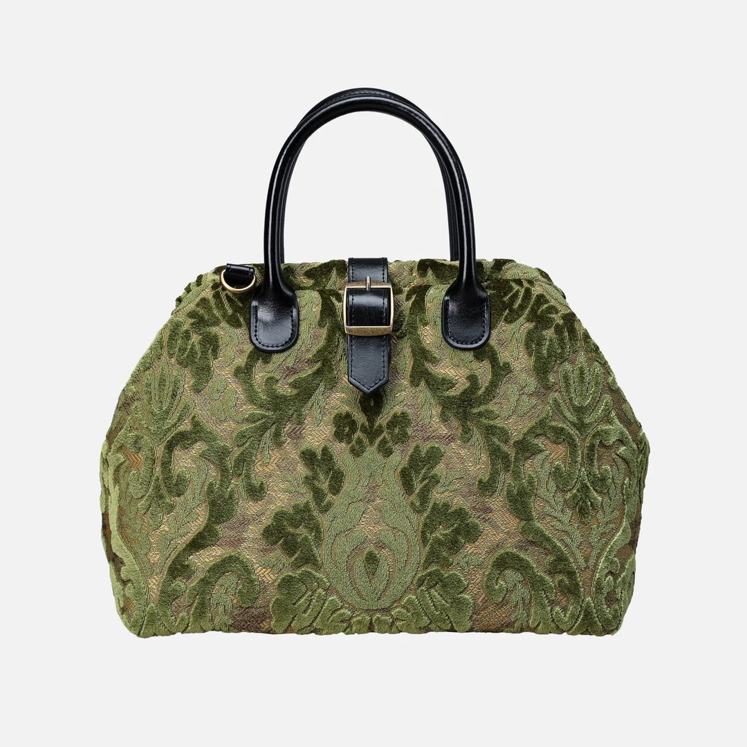 Handsewn Carpet Purse-mary Poppins Carpet Bag-everyday Carry Shoulder Bag- Burnout Velvet Fern Gr... | Etsy (US)