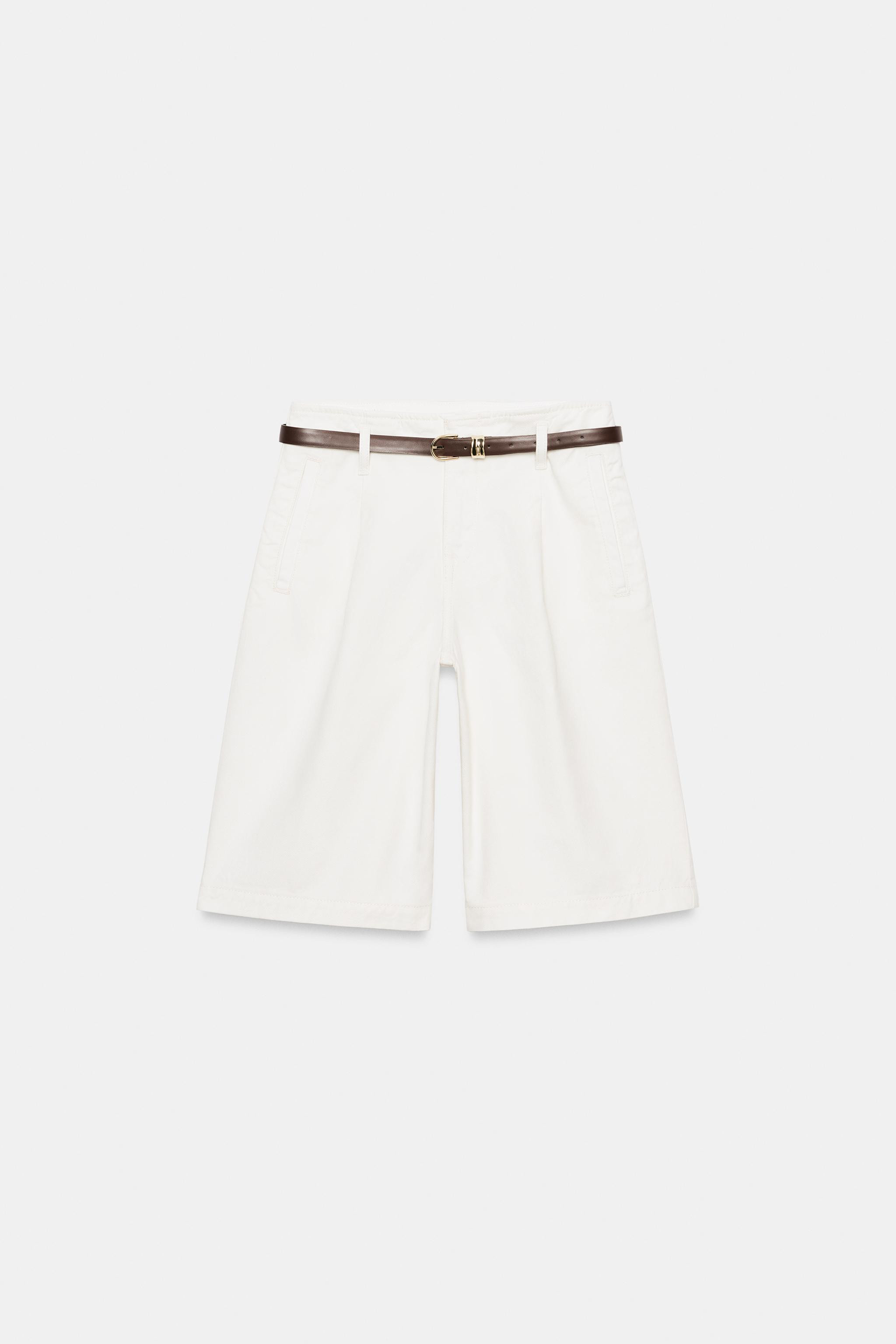 PLEATED BERMUDA SHORTS WITH BELT | Zara FR