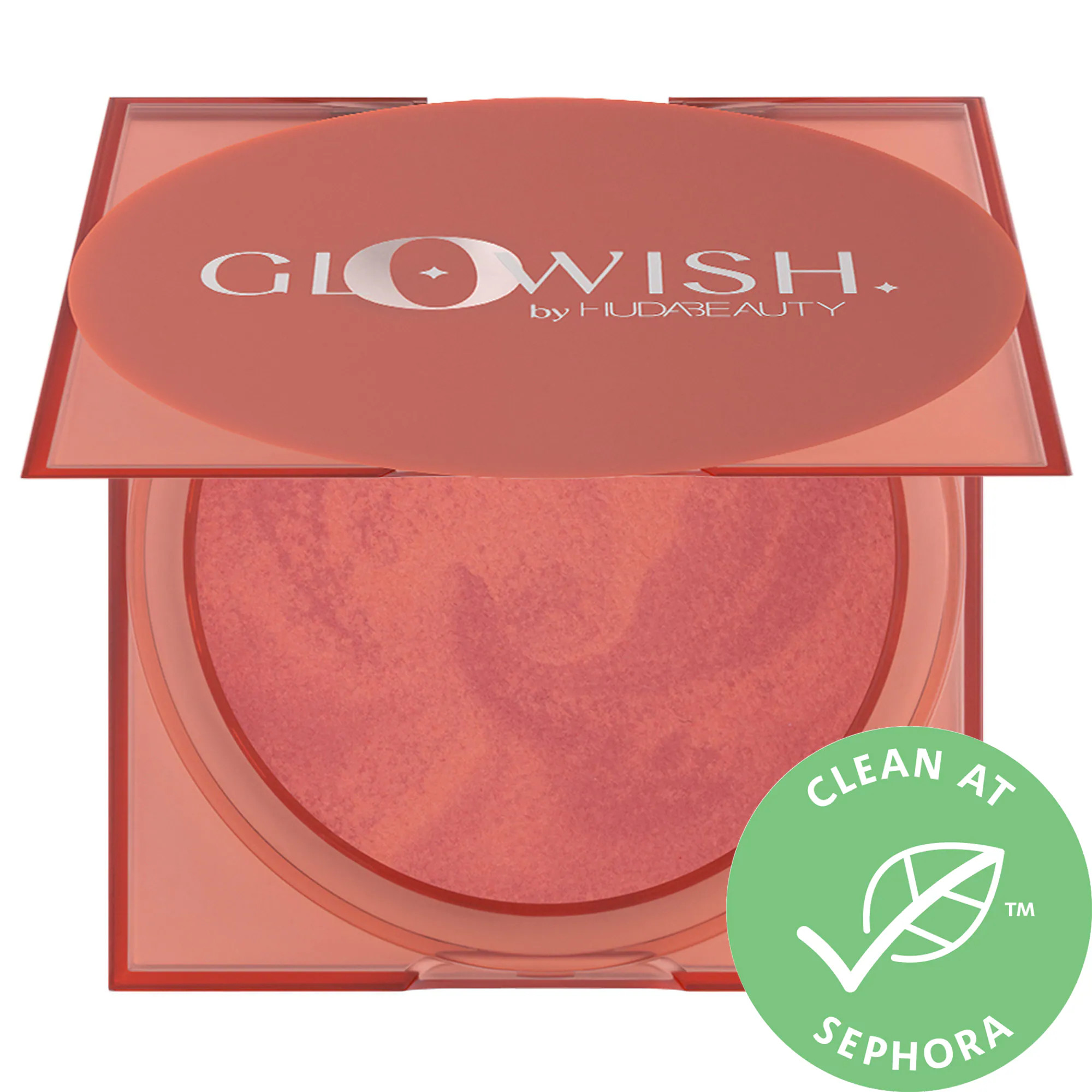 HUDA BEAUTY GloWish Cheeky Vegan Soft Glow Powder Blush 02 Caring Coral 0.08 oz/ 2.5g | Sephora (US)