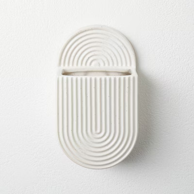 2.24" x 8.35" Wall Mounted Stoneware Planter White - Hilton Carter for Target | Target