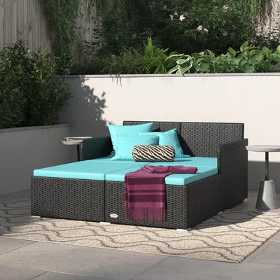 Naomie 52" Wide Outdoor Patio Daybed with Cushions | Wayfair North America