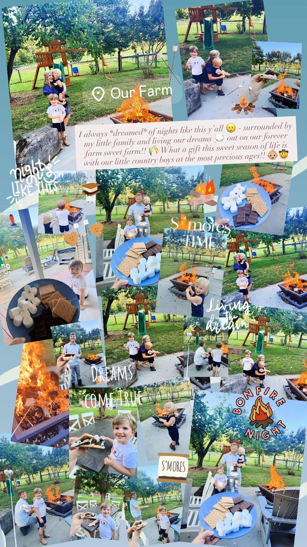 I always *dreamed* of nights like this y’all 🥲 - surrounded by my little family and living our dreams 💭 out on our forever farm sweet farm!! 🌾 What a gift this sweet season of life is with our little country boys at the most precious ages!! 👶🏼🤠