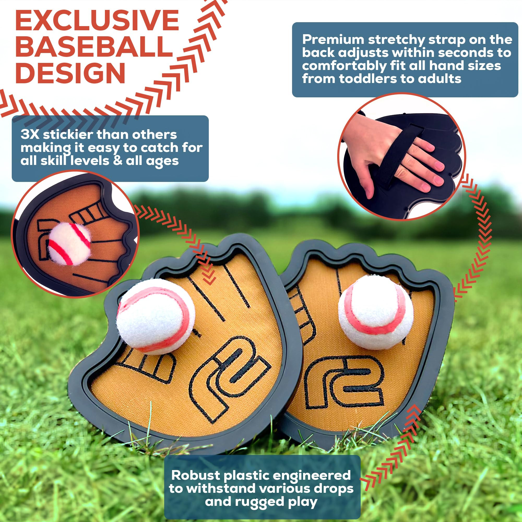 Toss and Catch Ball Game Set - Easy to Use Sticky Balls & Beginner Baseball Training Glove - Prem... | Amazon (US)