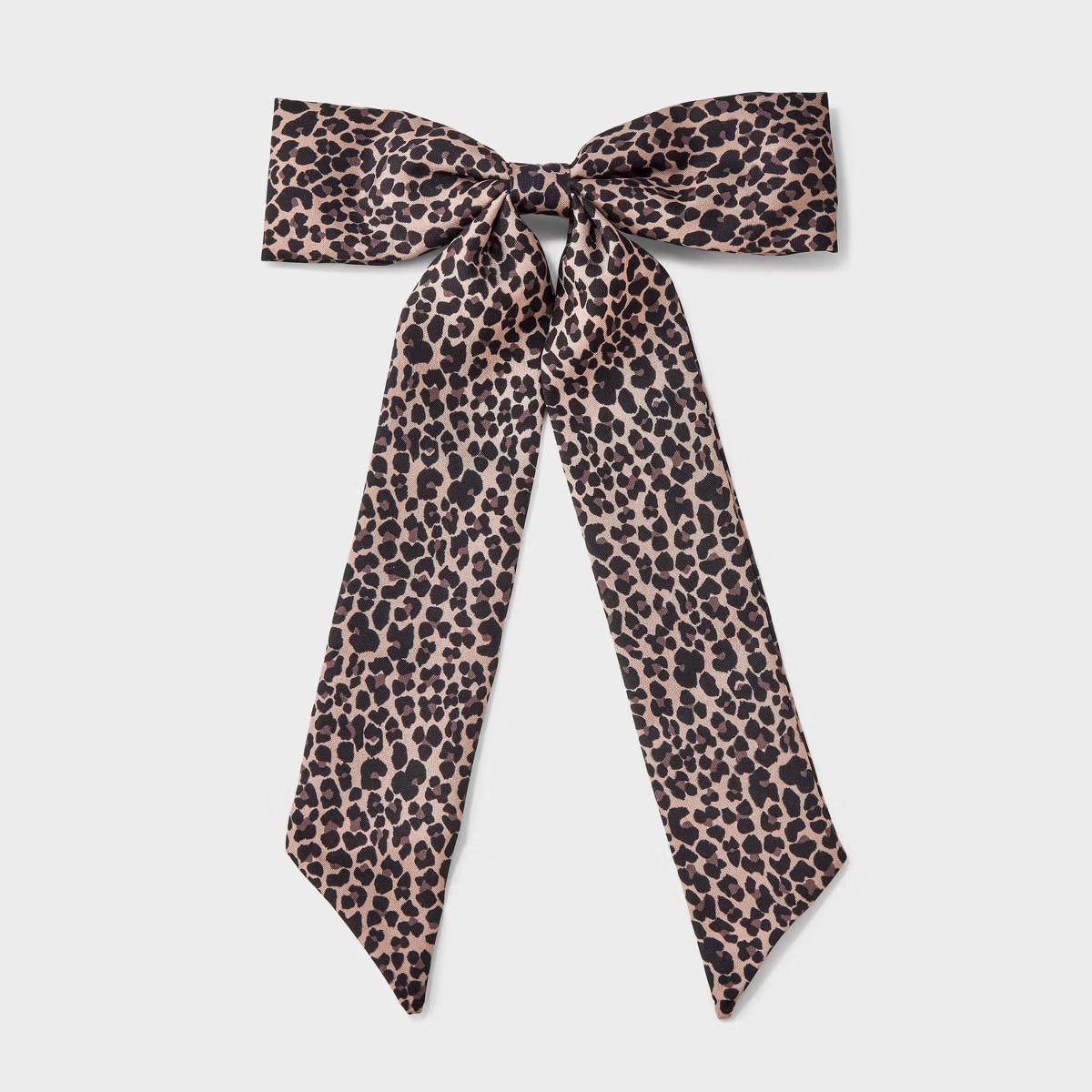Girls' Satin Leopard Printed Bow - art class™ Black/Brown | Target