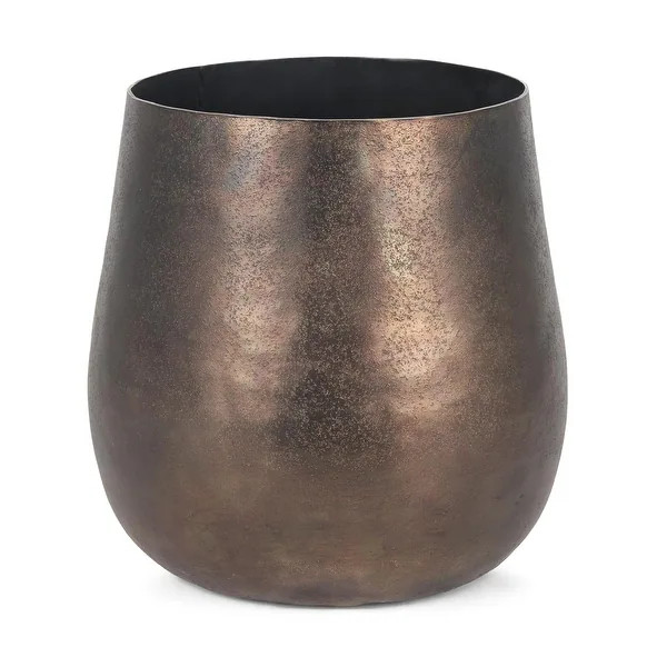 Quade Large Textured Gold Metal Planter | Overstock.com Shopping - The Best Deals on Vases | 4421... | Bed Bath & Beyond