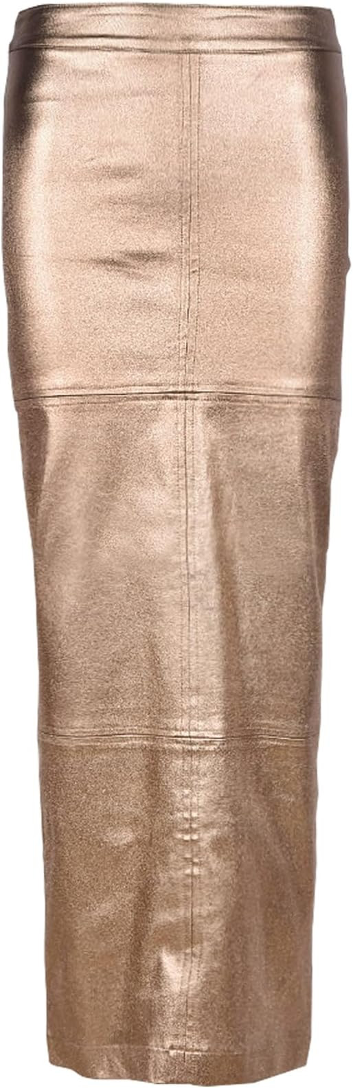 Long Skirts for Women Trendy High Waisted A Line Business Casual Leather Maxi Skirt with Slit Dre... | Amazon (US)