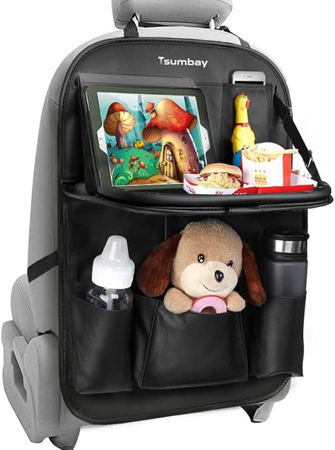 Tsumbay Car Backseat Organizer with Tablet Holder，9 Storage Pockets PU Leather Car Storage Orga... | Amazon (US)