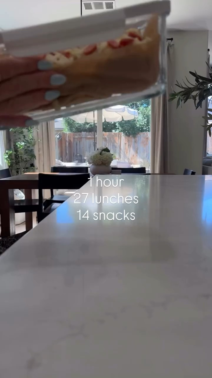 1 hour
27 lunches
14 snacks