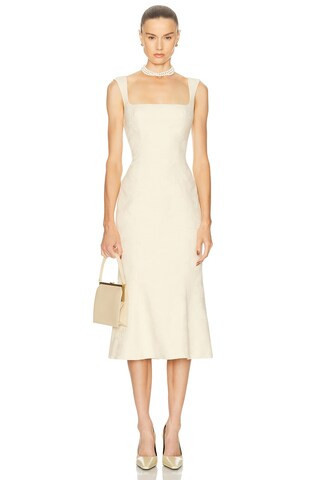 Mirror Palais Ingenue Lady Length Dress in Butter in Yellow | FWRD 