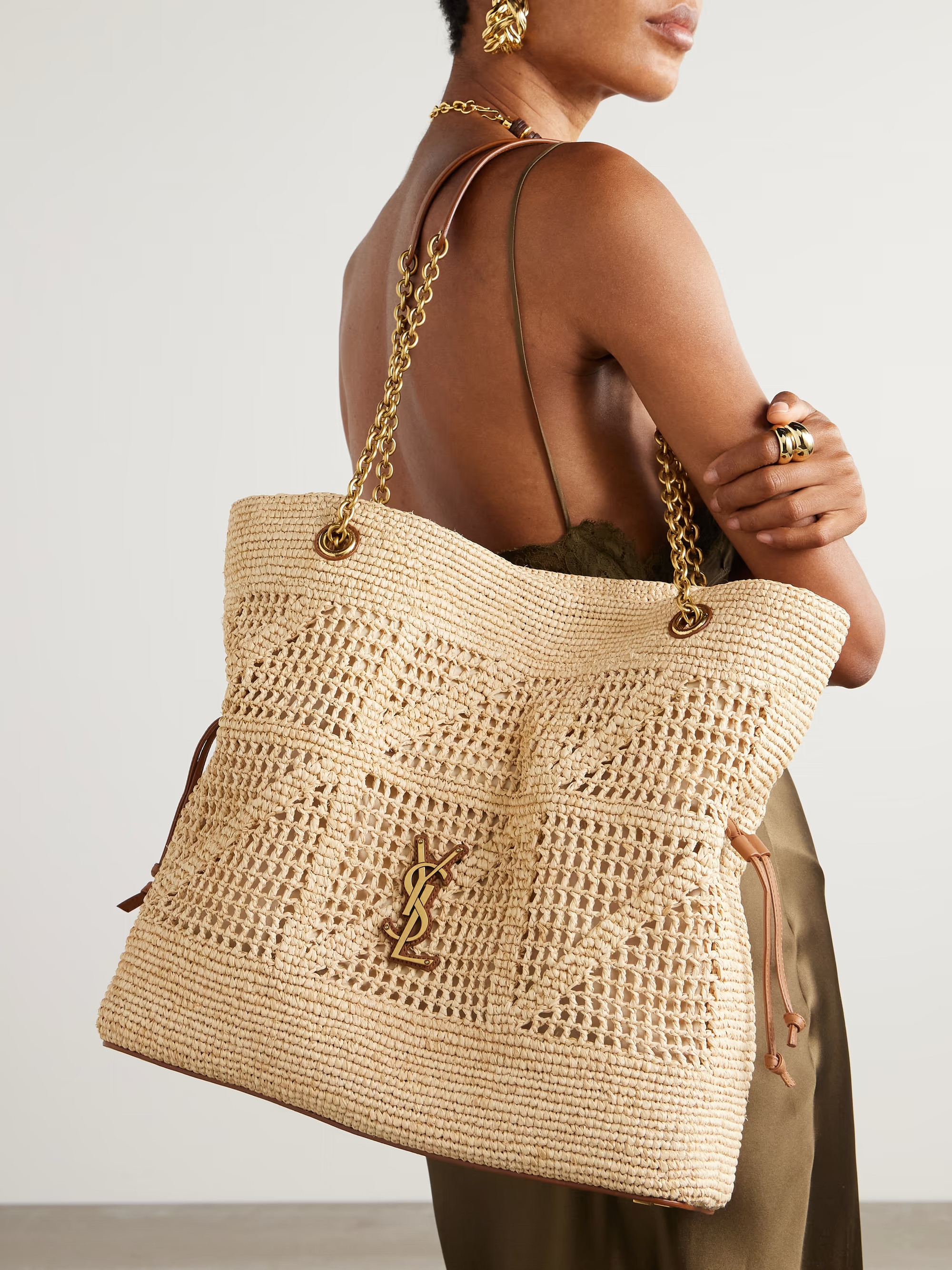 Jamie Tote aus Raffiabast mit Lederbesätzen | NET-A-PORTER (UK & EU)