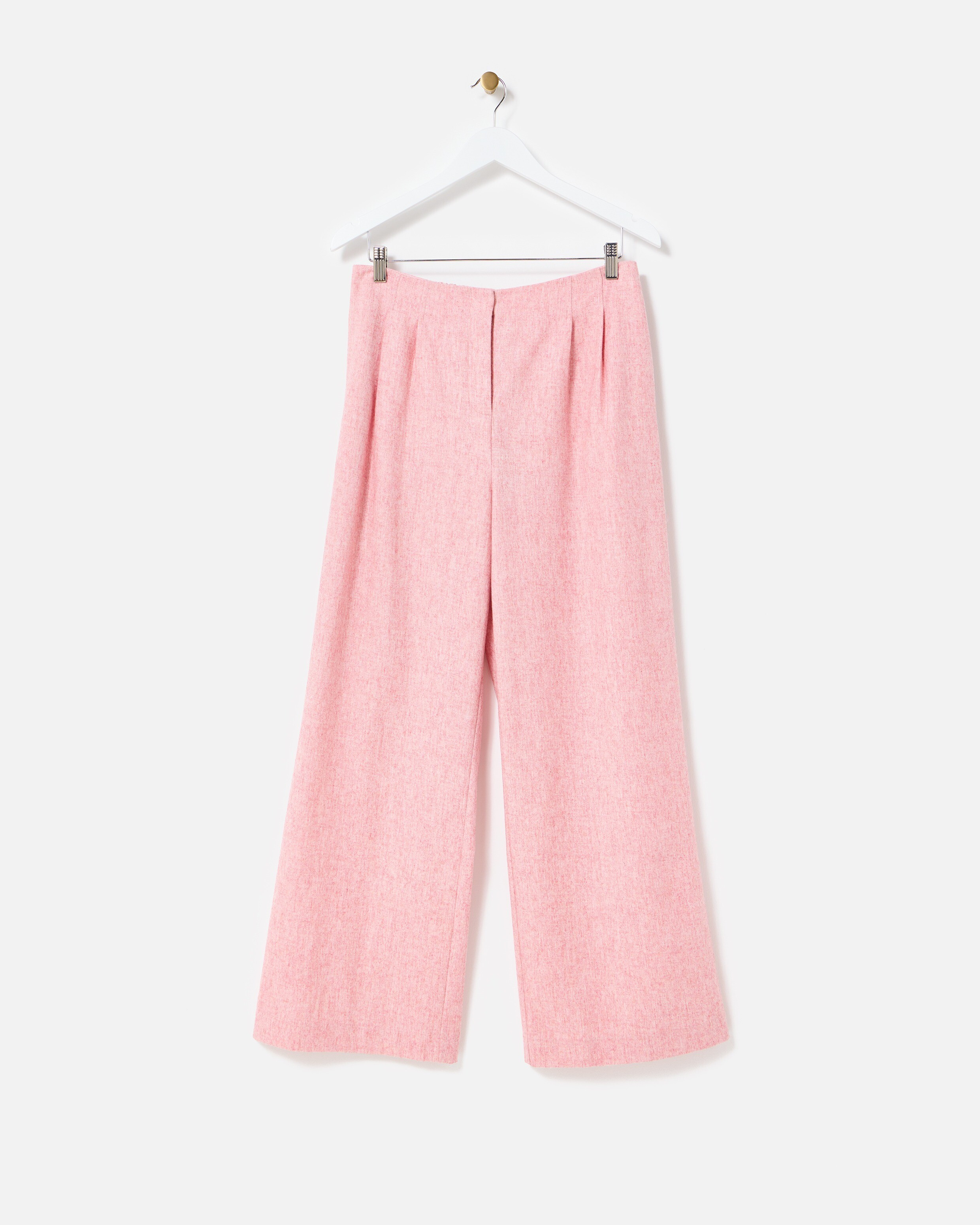 Light Pink Wool Blend Wide Leg Trousers | Oliver Bonas | Oliver Bonas (Global)