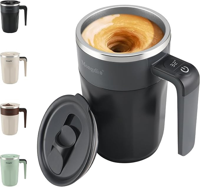 Mongdio Self Stirring Coffee Mug with Fahrenhite Temperature Display, Rechargeable Stirring Mug, ... | Amazon (US)