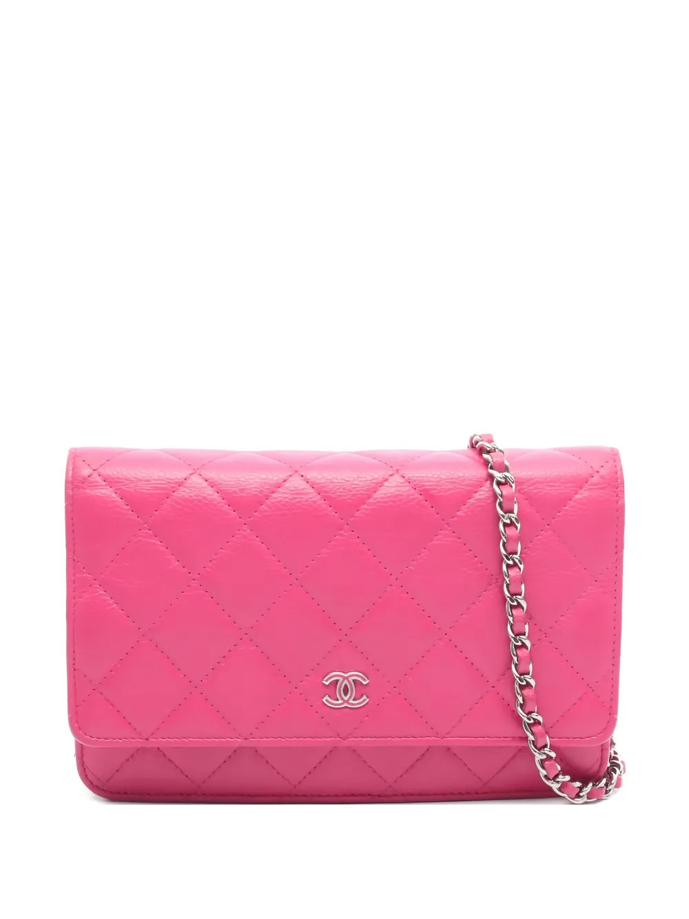 CHANEL Pre-Owned 2015-2016 matelasse chain wallet - Pink | Farfetch Global