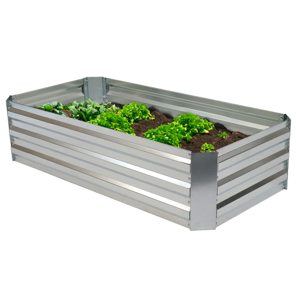 Sunnydaze Galvanized Steel Raised Garden Bed | Sunnydaze Decor