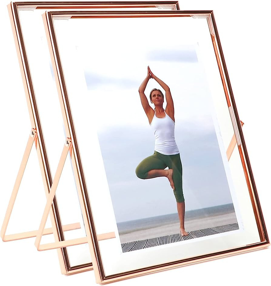 AhaGo Floating Picture Frame (2 Set, Rose Gold, 8"x10") , For Multiple Photo Sizes (7x9, 6x8, 5x7... | Amazon (US)