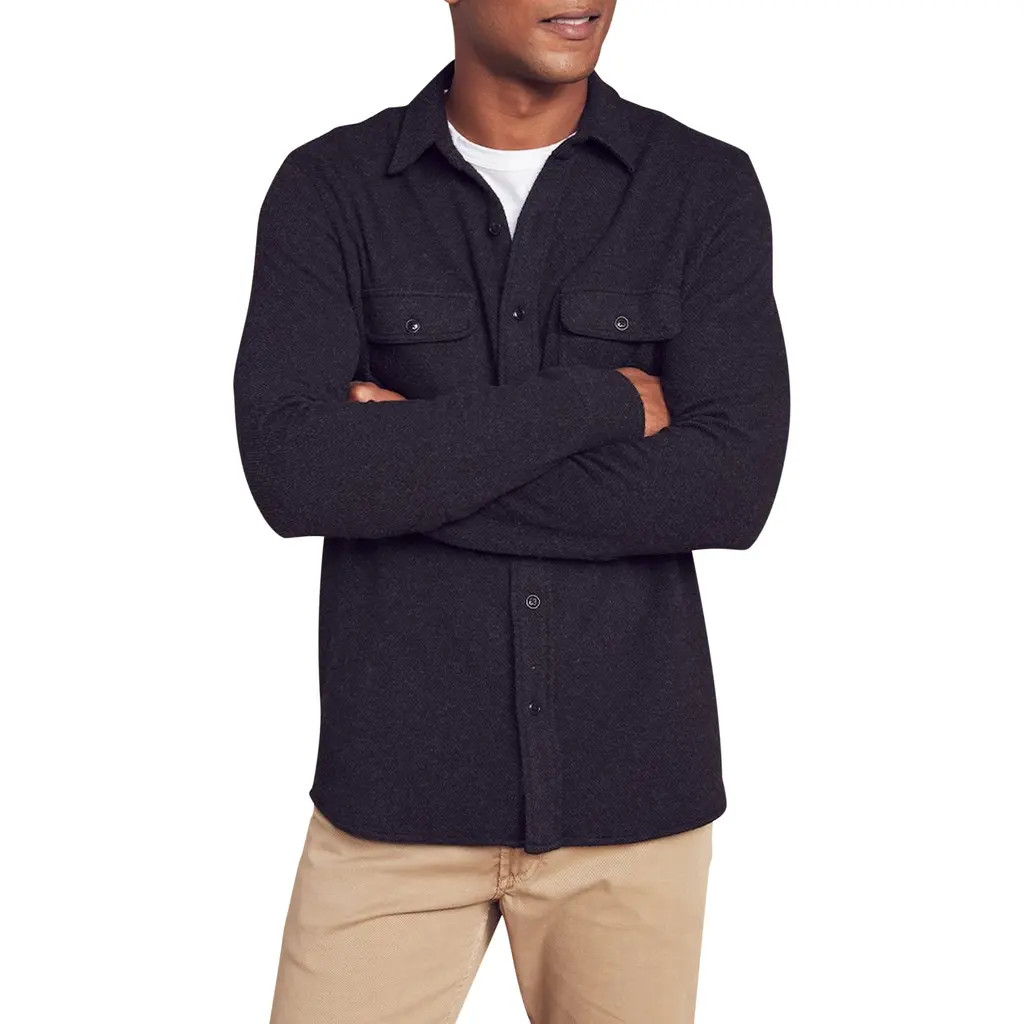 Faherty Legend Button-Up Shirt in Heathered Black Twill at Nordstrom Rack, Size Small | Nordstrom Rack