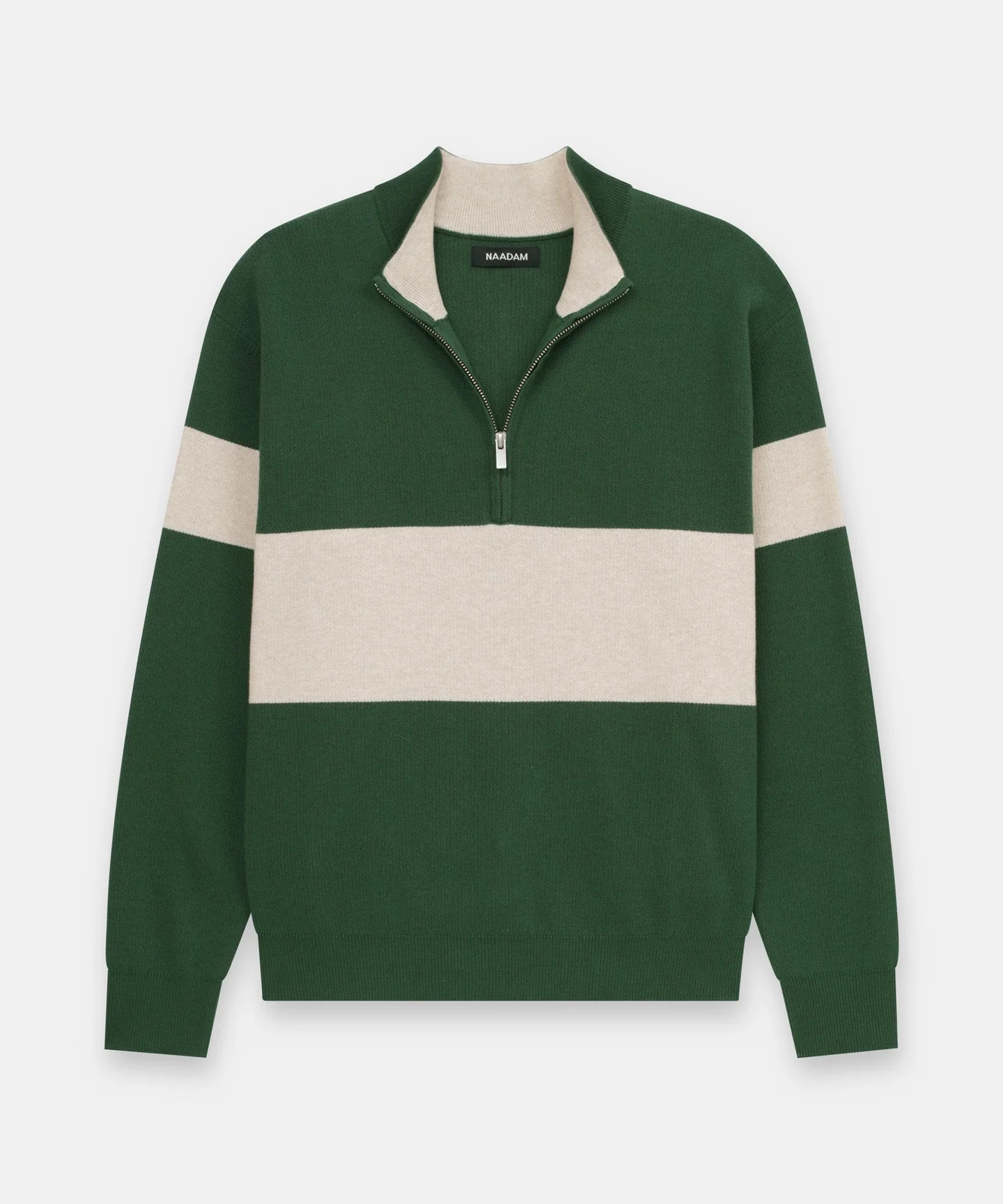 Café Cotton Cashmere Striped Quarter Zip | NAADAM