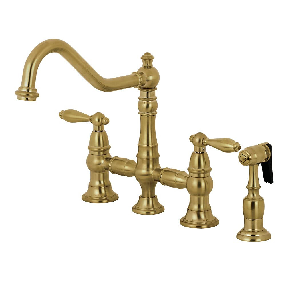Kingston Brass KS3277ALBS Kitchen Faucet with Side Sprayer, Brushed Brass, 13.06 x 14.06 x 9.44 | Amazon (US)