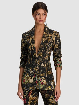 Breann Embroidered Denim Blazer - Wistful Woods | Alice + Olivia