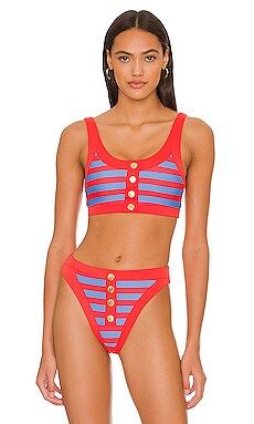 BEACH RIOT Isle Top in Red Hot Colorblock from Revolve.com | Revolve Clothing (Global)