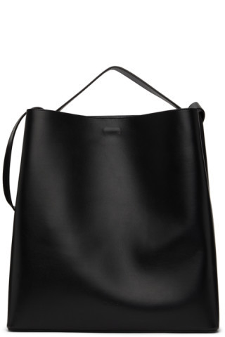 Black Leather Tote | SSENSE