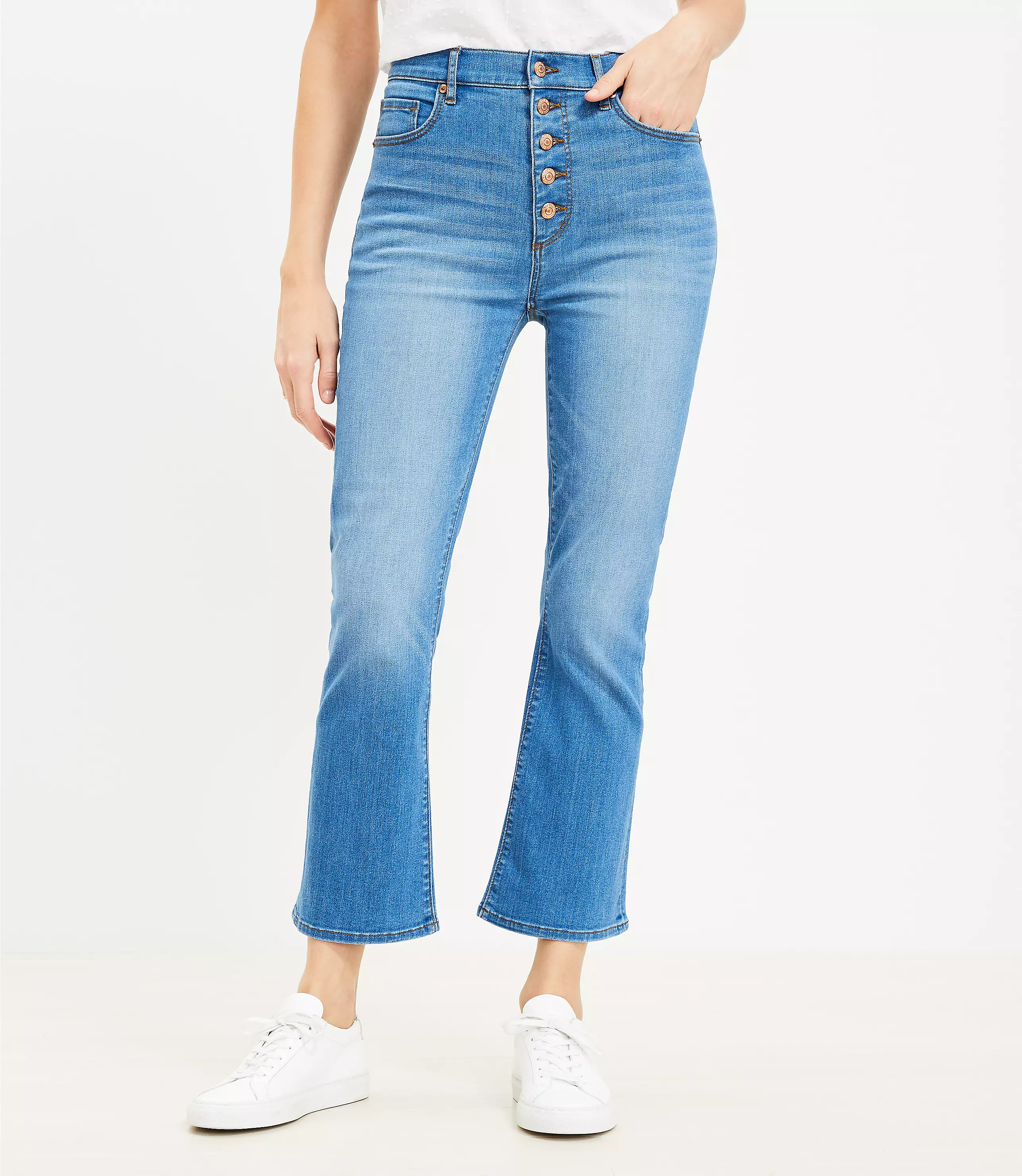 : Bright Mid Indigo Wash | LOFT