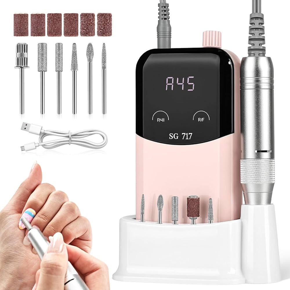 JEWHITENY Rechargeable Cordless Nail Drill for Beginners,Professional Nail Drill 45000RPM,SG717 E... | Amazon (US)