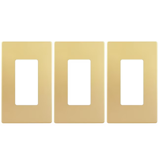 Enerlites 1-Gang Standard Screwless Decorator Wall Plate, Gold (3-Pack) | Lowe's