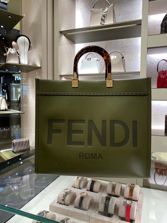 Fendi Sunshine Green Leather Tote Bag | Etsy (US)