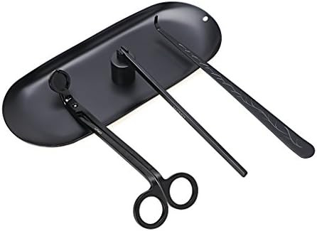LUTAVOY Candle Accessory Set Candle Wick Trimmer Candle Wick Dipper Candle Snuffer Storage Tray 4... | Amazon (US)