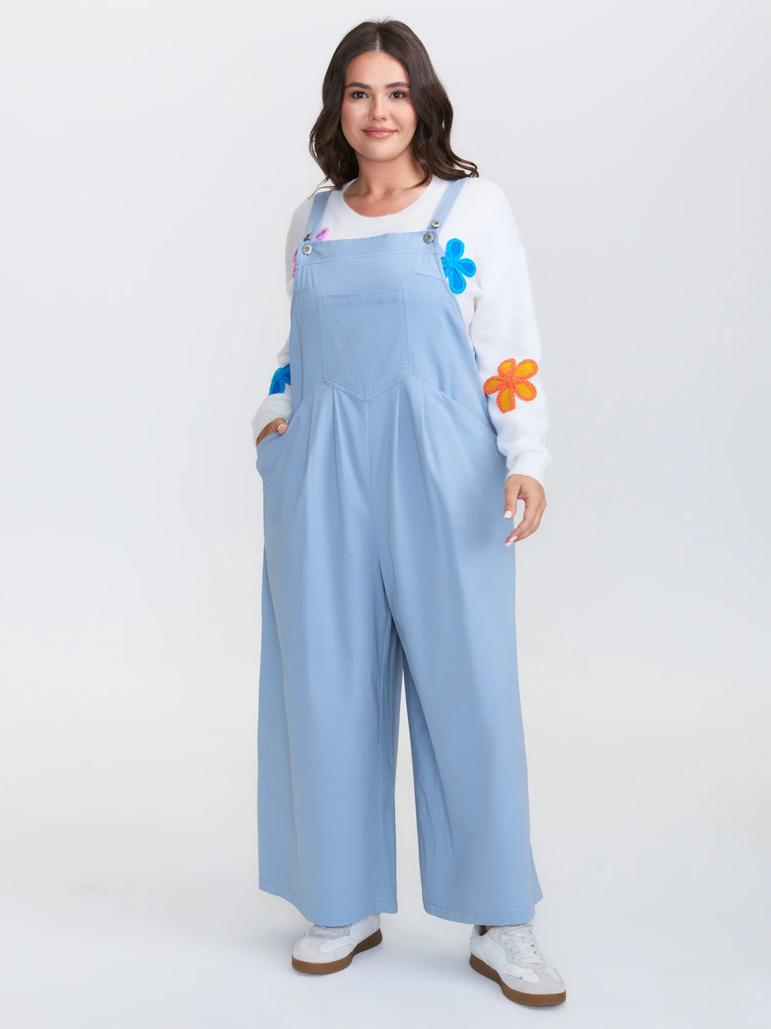 Pure Cotton Pleated Overall Jumpsuit | Bloomchic
