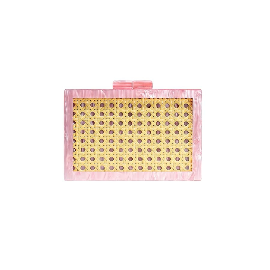 RomanticDesign Women Acrylic Handbag Rattan Woven Pattern Square Box Crossbody Handbag Shoulder B... | Amazon (US)