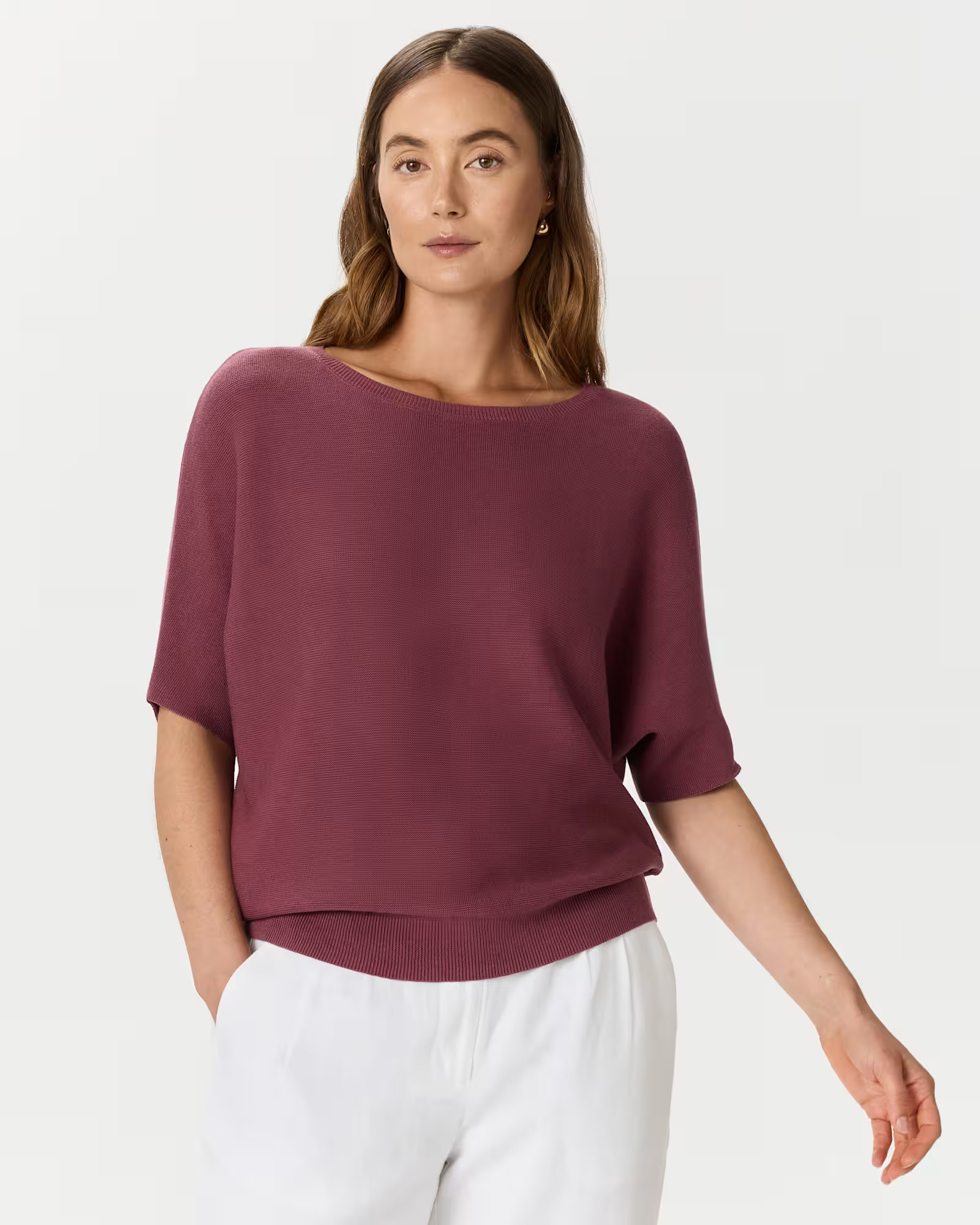 Lightweight Cotton Cashmere Link-Stitch Dolman Sweater | Quince