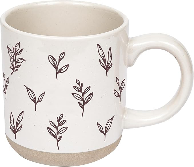 Sweet Water Decor Autumn Coffee Mug with Brown Leaves Design, 14oz Stoneware Cup for Tea & Cider,... | Amazon (US)