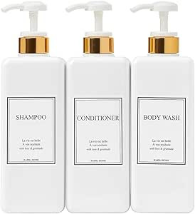 HARRA HOME Modern Gold Design Pump Bottle Set 27 oz Refillable Shampoo and Conditioner Dispenser ... | Amazon (CA)
