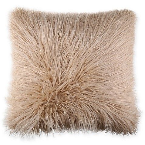 Flokati Faux Fur 18-Inch Square Throw Pillow | Bed Bath & Beyond