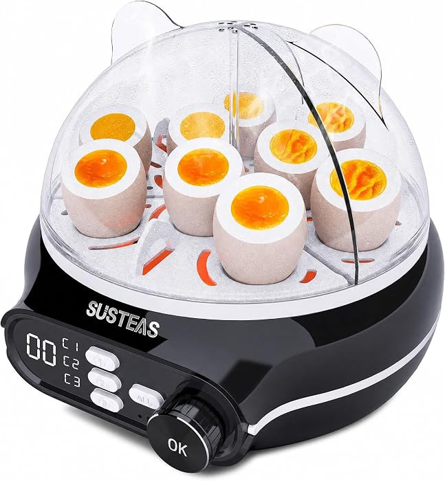 SUSTEAS Rapid Egg Cooker 9 Eggs, Soft, Medium, Hard Boiled, Poached | Amazon (US)
