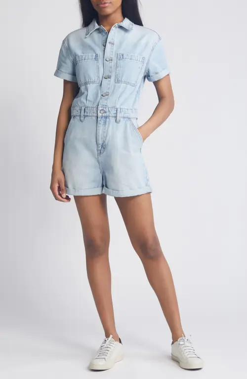 HIDDEN JEANS Denim Romper in Medium Wash at Nordstrom | Nordstrom