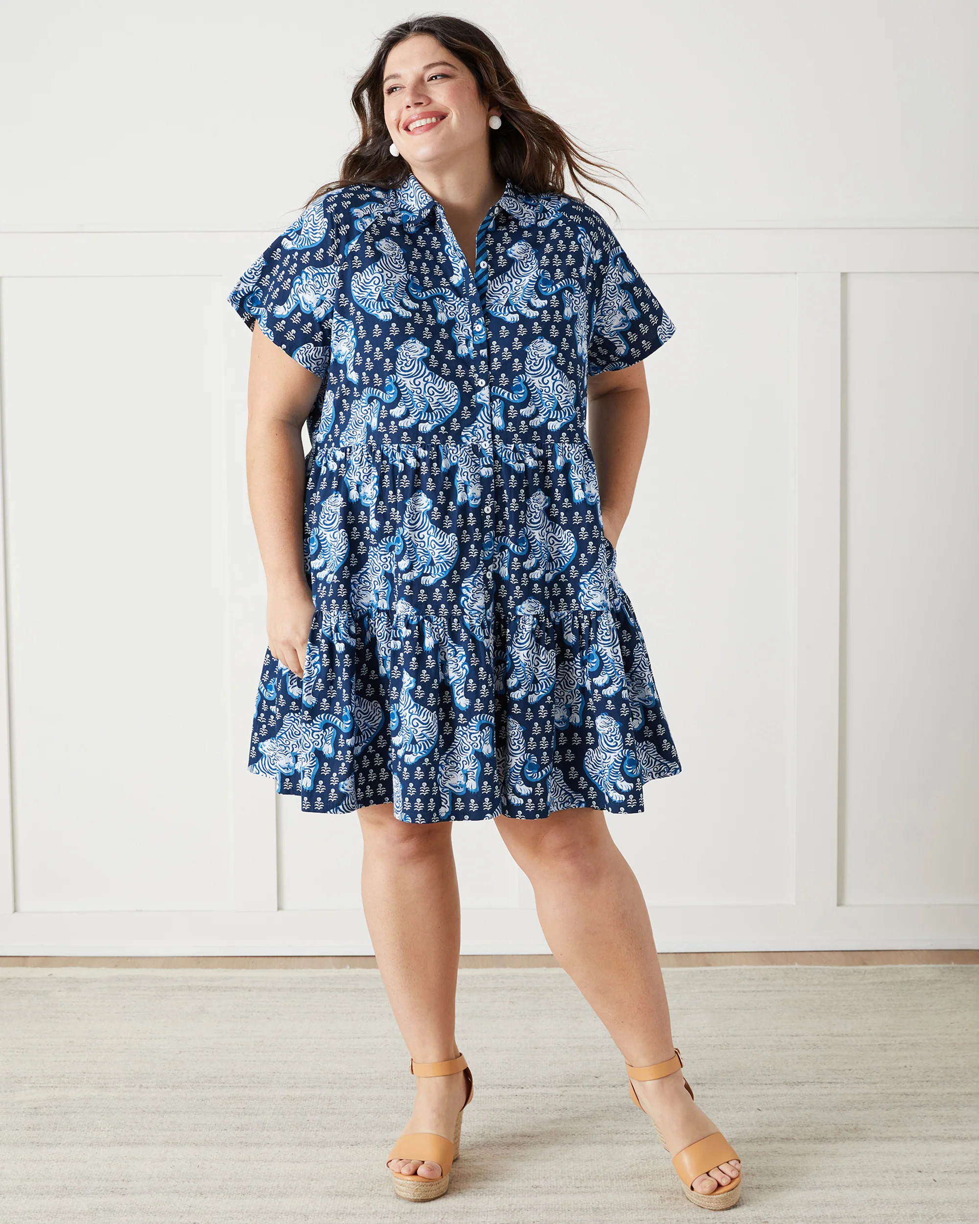 Tiger Queen - Easy Elegance Dress - Navy | Printfresh