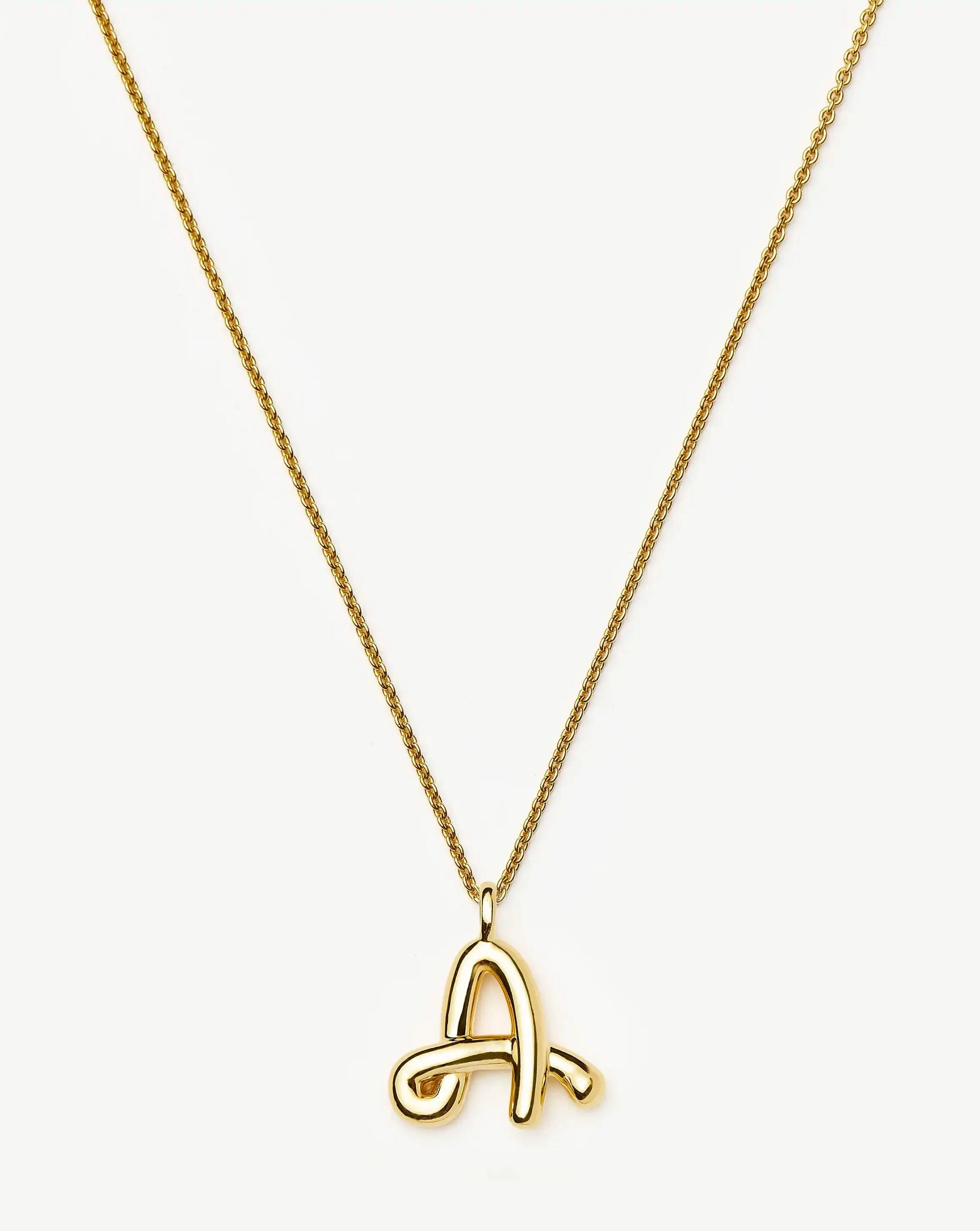 Curly Molten Initial Pendant Necklace - A | Gold | Missoma UK