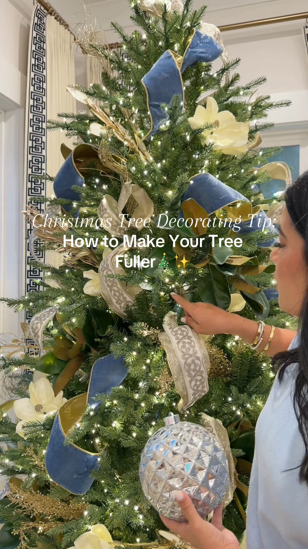 The easiest ways to fill spaces in your Christmas tree 🎄 🤍

This technique makes the tree look full, bright, and effortless — without using a ton of tree stems and ornaments.

Save this for later + follow for more cozy Christmas decorating
#12daysofchristmas #holidaydecorating #christmastree #christmas2025
#decoratewithme  

#LTKSeasonal #LTKHoliday #LTKHome